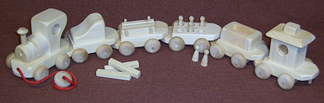 wooden toy choo choo train