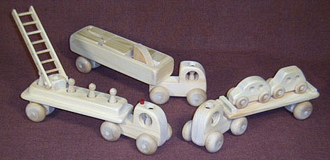 wooden toy fire truck