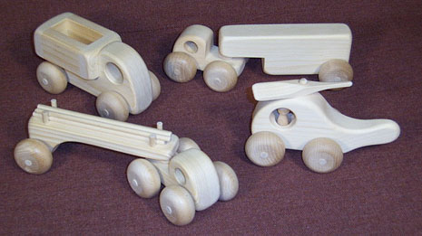 small wooden toy vehicles